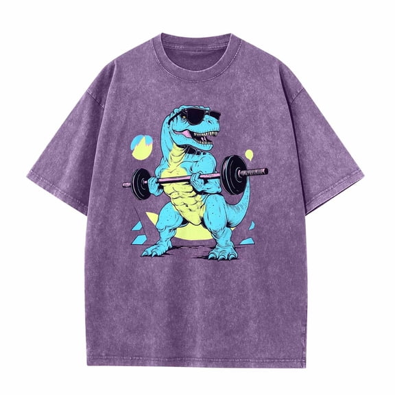 JXMVOJ Men's Polyester Short Sleeve T-Shirt - Fashionable Comfortable Lightweight Personalized Batik Washed Top for Spring Summer Casual, Daily, Party & Work