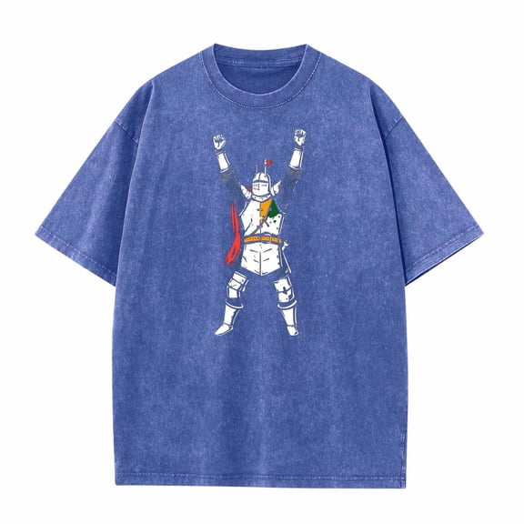 JXMVOJ Men's Polyester Short Sleeve T-Shirt - Fashionable Comfortable Lightweight Personalized Batik Washed Top for Spring Summer Casual, Daily, Party & Work