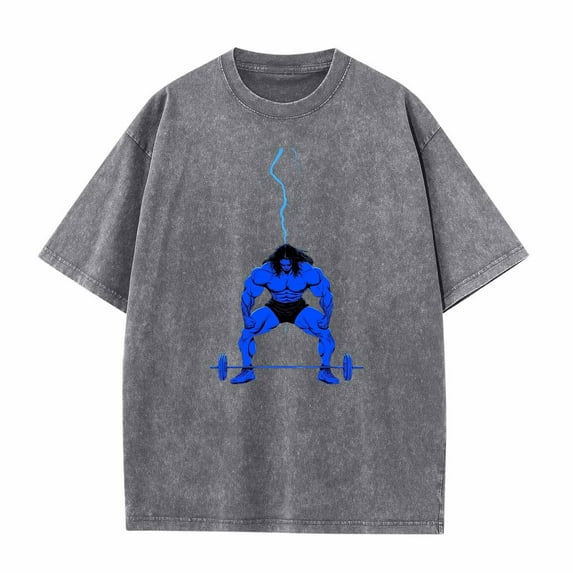 JXMVOJ Men's Polyester Short Sleeve T-Shirt - Fashionable Comfortable Lightweight Personalized Batik Washed Top for Spring Summer Casual, Daily, Party & Work