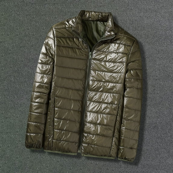 JXMVOJ Men's Puffer Jacket Lightweight Warm Winter Coats Water Repellent Windproof Insulated Jacket Winter Down Jacket Zipper Cardigan Pocket Long Sleeve Padded Jacket Coat