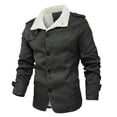 thumbnail image 1 of JXMVOJ Men's Quilted Jacket Water Resistant Bomber Jackets Warm Winter Coats Solid Color Zipper Pockets Long Sleeve Outwear, 1 of 3