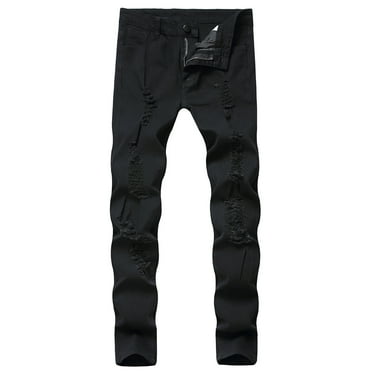 JXMVOJ Men's Slim Fit Stretch Jeans Ripped Skinny Jeans for Men, Distressed Straight Leg Fashion Comfort Flex Waist Pants