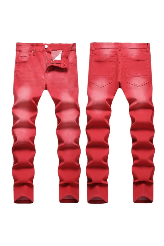 Men's Slim Fit Stretch Jeans Ripped Skinny Jeans for Men, Fashion Distressed Straight Comfort Flex Waist Pants