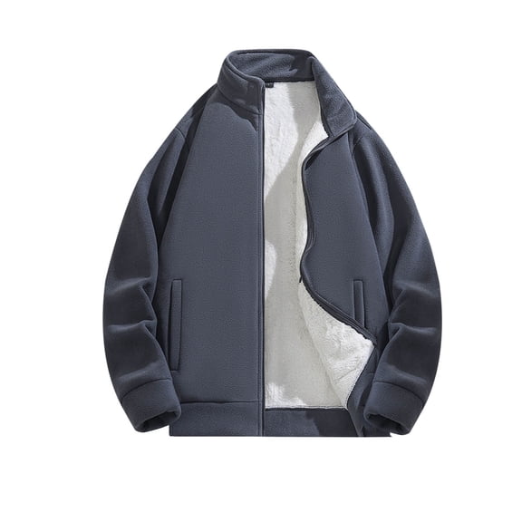 JXMVOJ Men's Soft Polar Fleece Jacket Lightweight Full Zip Jackets Casual Outdoor Warm Jackets Coats with Pockets