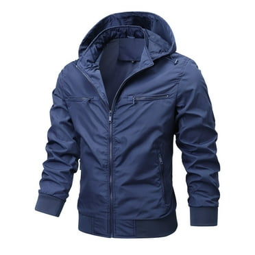 JXMVOJ Men's SoftShell Jacket Lightweight Soft Shell Water proof Windproof Outdoor Hooded Zip Hiking Rain Coat