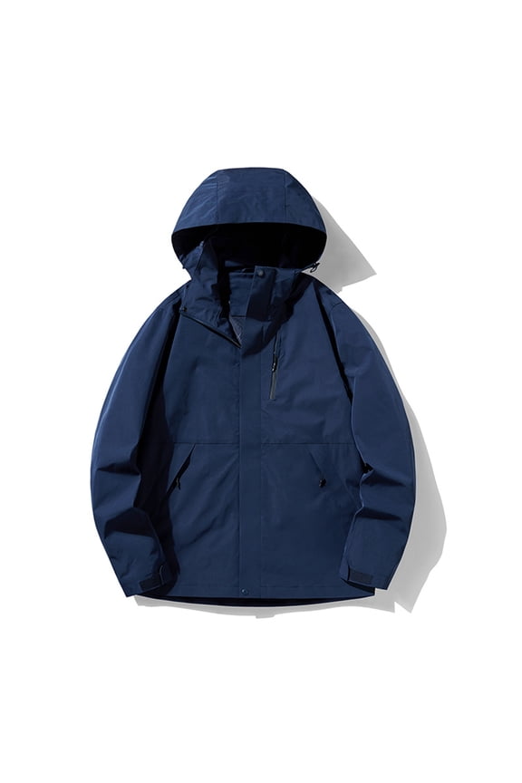 Men's Softshell Military Jacket With Removable Hood, Water Repellent Outdoor Reflective Coat