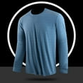 thumbnail image 1 of JXMVOJ Men's Solid Color Round Neck Long Sleeve Casual Sports Shirt, Nylon Spandex Blend, Lightweight Breathable Summer Fabric, Versatile for Outdoor, Running, Cycling, Gym Outfits, 1 of 8