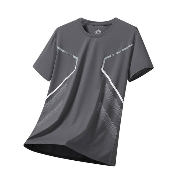 JXMVOJ Men's Summer Ice Silk Breathable T-Shirt, Lightweight Casual Sports & Fitness Tops for Daily Outdoor Wear