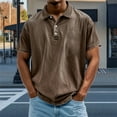thumbnail image 1 of JXMVOJ Men's Summer Polyester Solid Color Turndown Collar Short Sleeve T-Shirt - Lightweight, Soft, Comfortable, Casual Fashion for Outdoor, Daily, Party & Work, 1 of 6