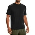 thumbnail image 1 of JXMVOJ Men's Summer Polyester Spandex Blend Round Neck Short Sleeve Shirt, Lightweight Breathable Design, Versatile for Daily, Gym, Outdoor Outfits, 1 of 3