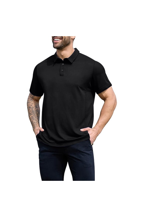 Men's Tactical Sports Shirt, 100% Polyester Quick-Dry Breathable Summer Tops for Outdoor, Fishing, Gym, Casual Daily Wear