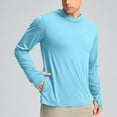 thumbnail image 1 of JXMVOJ Men's UPF50+ Sun Protection Hoodie with Face Mask, Moisture-Wicking Polyester Long Sleeve Shirt for Fishing Hiking Camping, Thumbhole Design & Zipper Pockets, 1 of 4