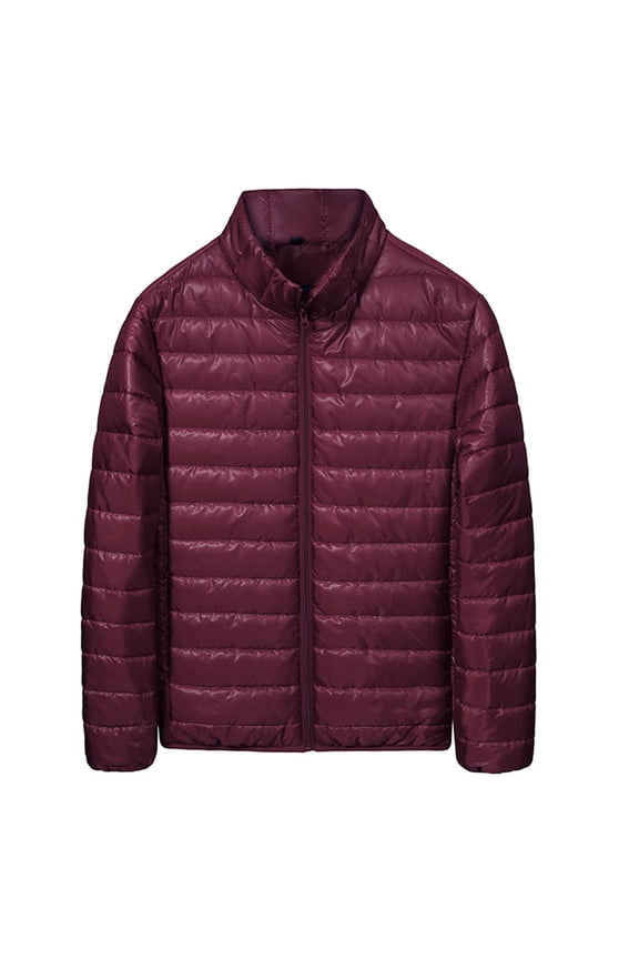 Men's Ultra-Light Down Packable Jacket | Layering | Zippered Pockets | Water Repellent Men's Winter Down Jacket Zipper Cardigan Pocket Long Sleeve Padded Jacket Coat