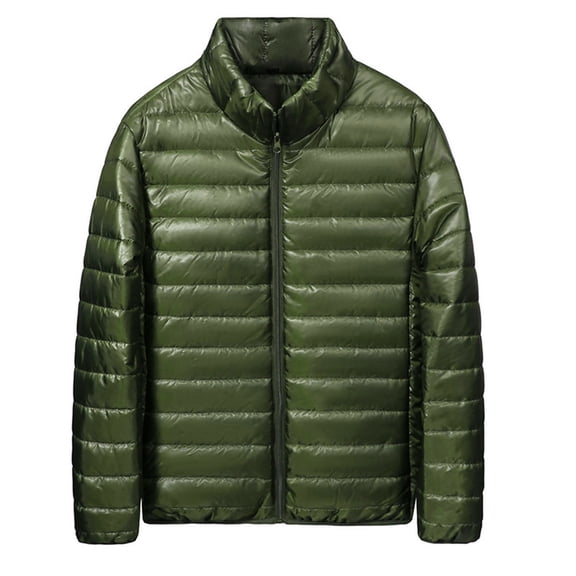 JXMVOJ Men's Ultra-Light Down Packable Jacket | Layering | Zippered Pockets | Water Repellent Men's Winter Down Jacket Zipper Cardigan Pocket Long Sleeve Padded Jacket Coat