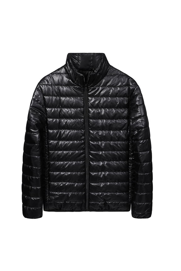 Men's Ultra-Light Down Packable Jacket | Layering | Zippered Pockets | Water Repellent Men's Winter Down Jacket Zipper Cardigan Pocket Long Sleeve Padded Jacket Coat