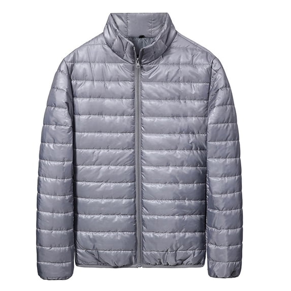 JXMVOJ Men's Ultra-Light Down Packable Jacket | Layering | Zippered Pockets | Water Repellent Men's Winter Down Jacket Zipper Cardigan Pocket Long Sleeve Padded Jacket Coat