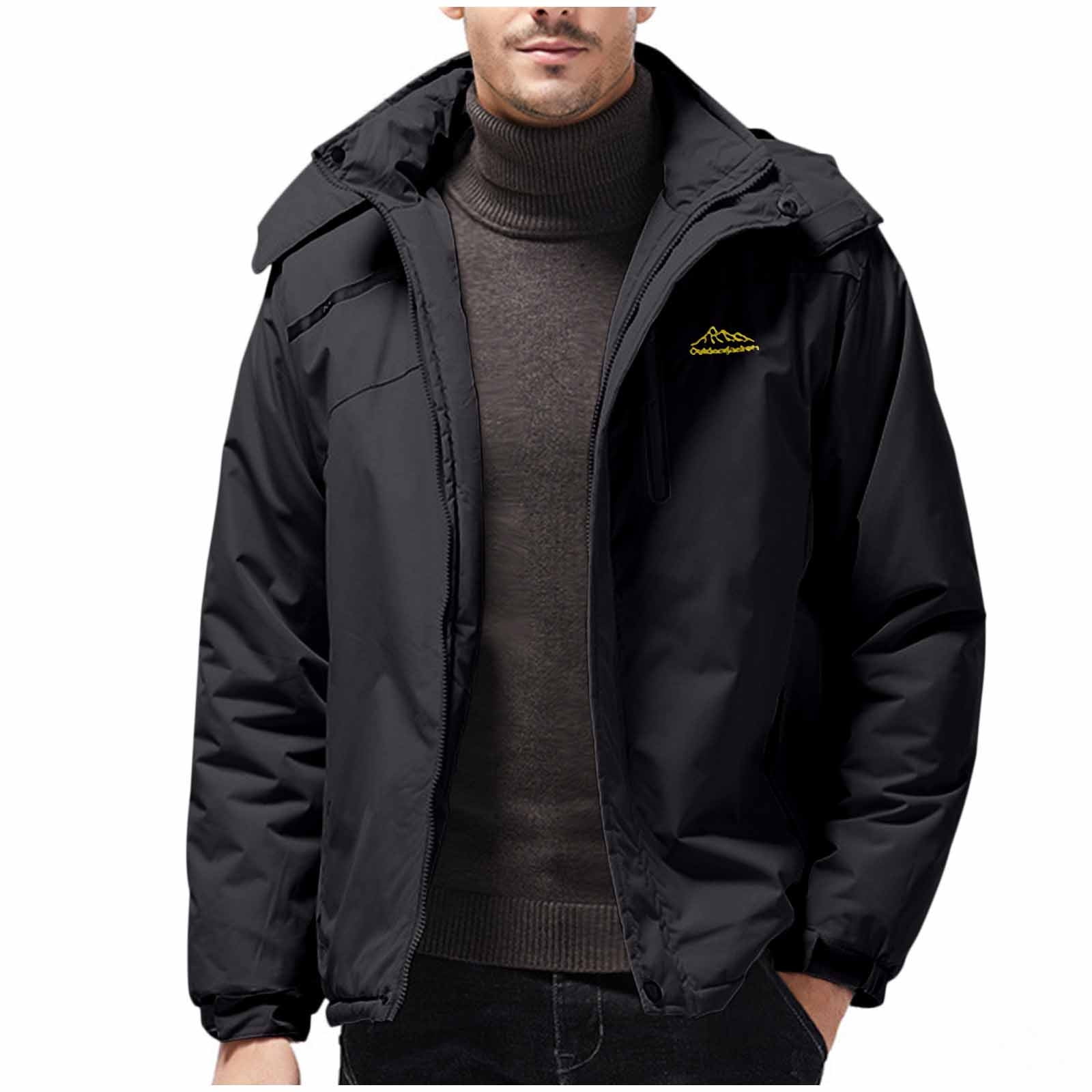 JXMVOJ Men's Winter Coats Water Resistant Snow Ski Jacket Fleece Lined ...