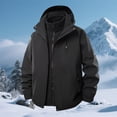 thumbnail image 1 of JXMVOJ Men's Zip Up Hoodies Windproof Fleece Jacket Solid Color Outdoors Mountaineering Warm Long Sleeve Jackets Comfort Outwear Casual Zipper Coat Multi-Pocket, 1 of 9