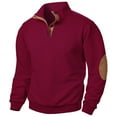 thumbnail image 1 of JXMVOJ Mens Button Style Solid Color Stand Collar Long Sleeves Small Squares Sweater, 1 of 4