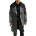 thumbnail image 1 of JXMVOJ Mens Casual Long Trench Coat Single Or Double Breasted Pea Coat Warm Winter Overcoat with Pockets, 1 of 4