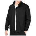 thumbnail image 1 of JXMVOJ Mens Casual Windbreaker Outerwear Cotton Coat Lightweight Jackets Man Zipper Pocket Jacket Outdoors Windproof Leisure Time Ventilation Comfortable Fashion Solid Color Baseball Loose Coat, 1 of 6