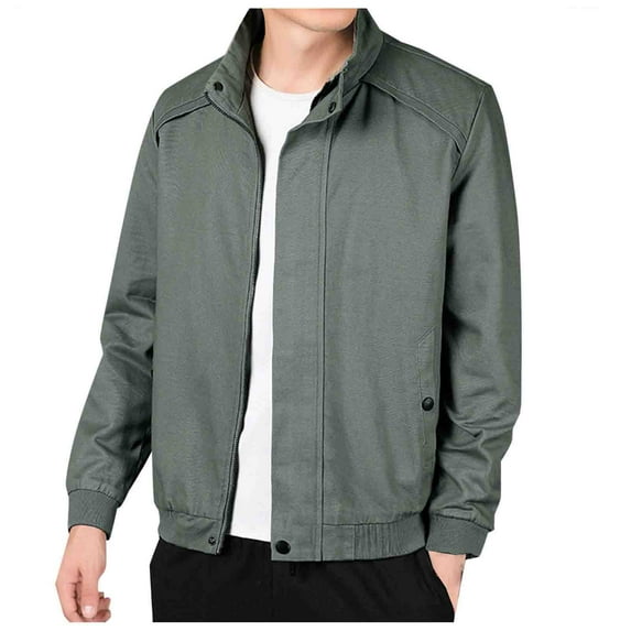 JXMVOJ Mens Casual Windbreaker Outerwear Cotton Coat Lightweight Jackets Man Zipper Pocket Jacket Outdoors Windproof Leisure Time Ventilation Comfortable Fashion Solid Color Baseball Loose Coat
