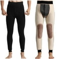 thumbnail image 1 of JXMVOJ Mens Fleece Lined Long Johns Stretchy Winter Thermal Underwear Bottoms Pants Men's Winter Solid Color Plus Velvet Thickened Waist Knee Pads High Waist Slim Warm Pants, 1 of 9