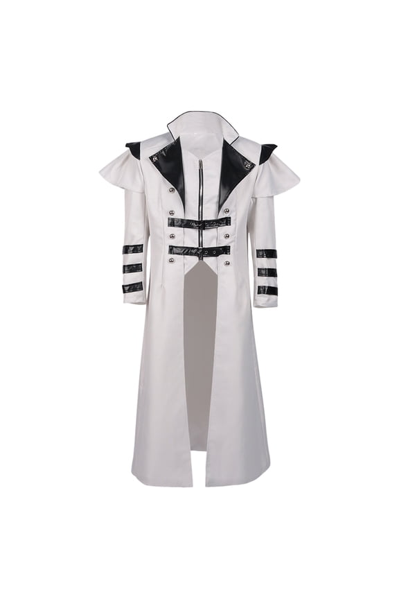 Mens Jacket Vintage Gothic Long Frock Coat Uniform Halloween Cosplay Costume Black