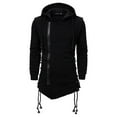 thumbnail image 1 of JXMVOJ Mens Long Cardigan Front Draped Lightweight Hooded Sweater Zip Up Fashion Coat with Pockets, 1 of 4