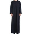 thumbnail image 1 of JXMVOJ Mens Muslim Thobe Islamic Long Sleeve Robes Middle East Arab Dubai Solid Kaftan Long Gown Shirts Men's Robe Arab Middle Robe Long Style Long Sleeve Neck Pocket Long Shirt Fashion Casual Robe, 1 of 1