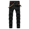 thumbnail image 1 of JXMVOJ Mens Ripped Jeans, Distressed Destroyed Slim Fit Straight Leg Denim Pants, 1 of 9