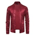 thumbnail image 1 of JXMVOJ Mens Sequin Coat Suit Jacket Party Show Tux Dress Coat Hatless Casual Loose Coat, 1 of 4