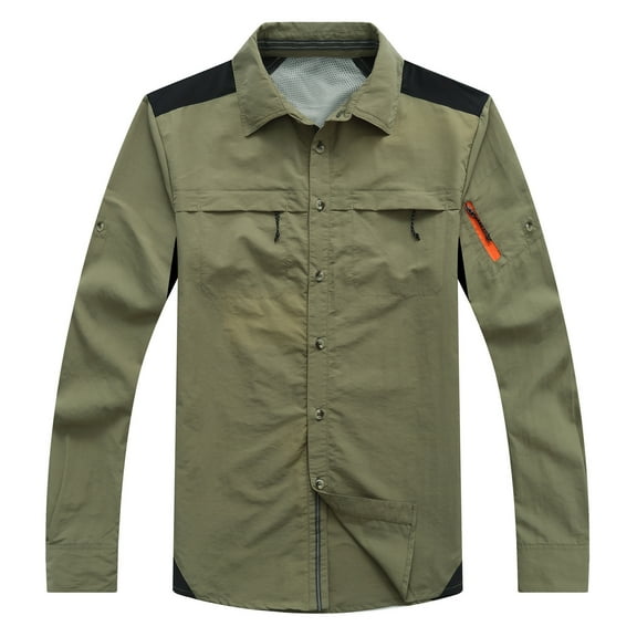 JXMVOJ Mens Washed Cotton Military Jacket Pocket Button Long Sleeve Jacket