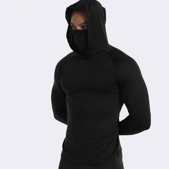 JXMVOJ Unisex Ice Silk Hooded Sun Protection Shirt | UPF 50+ Face Mask & Thumb Holes | Breathable Lightweight Polyester | Spring/Summer/Fall Outdoor Hiking Fishing Top