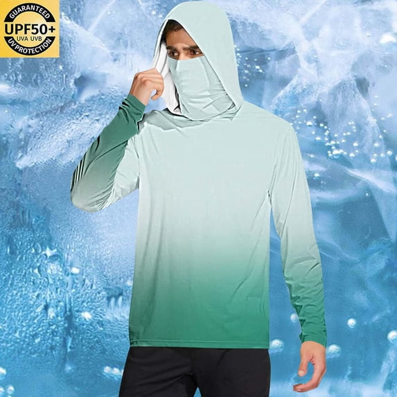 JXMVOJ Unisex UPF 50+ Summer Sun Protection Hoodie | 95%Polyester 5%Spandex Breathable Sweat-Wicking Blouse | Hiking Camping Fishing Outdoor Activewear
