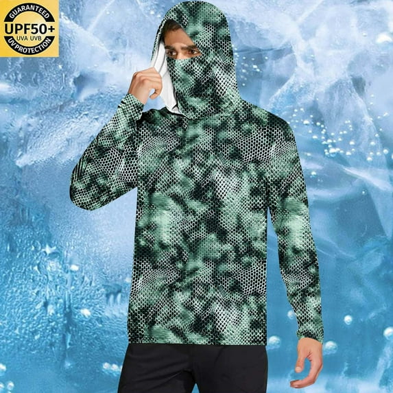 JXMVOJ Unisex UPF 50+ Summer Sun Protection Hoodie | 95%Polyester 5%Spandex Breathable Sweat-Wicking Blouse | Hiking Camping Fishing Outdoor Activewear