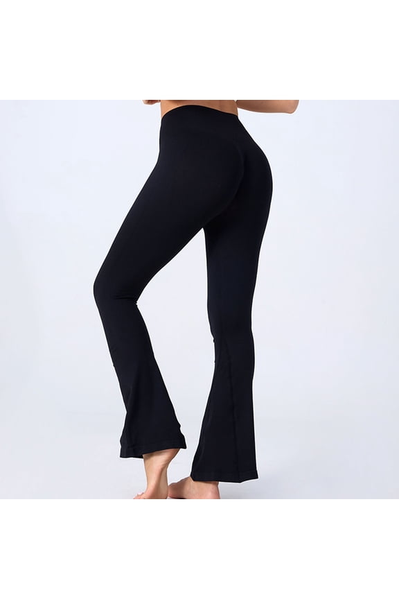 Woman Solid Color Elastic High Waist Lift The Hip Yoga Pants - Black,Womens Workout Leggings