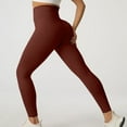 thumbnail image 1 of JXMVOJ Woman Solid Color quick-dry Elastic High Waist tight Lift The Hip Yoga Pants - Brown,Flared Leggings For Women, 1 of 3