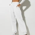 thumbnail image 1 of JXMVOJ Women Casual Trousers High Waist With Pockets Long Pants - White,Black Leggings With Pockets, 1 of 1