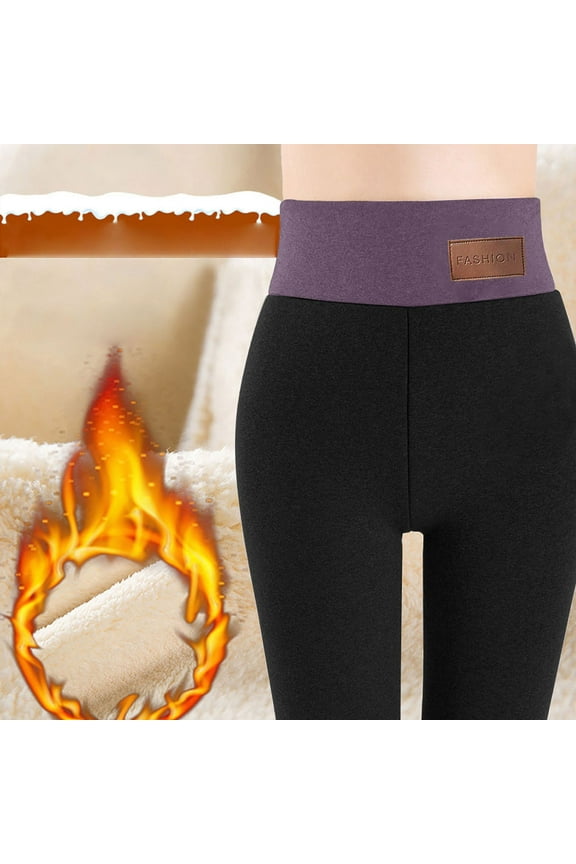 Women Print Warm Winter Tight Thick Velvet Wool Pants Trousers Leggings - Black,Women's Yoga Pants