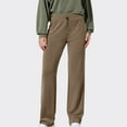 thumbnail image 1 of JXMVOJ Women Solid Color Drawstring Elastic Waistband Pocket Hoodie Long Pants Hoodie Pants - Brown,Capris For Women With Pockets, 1 of 8
