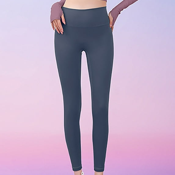 JXMVOJ Women's High Waist Solid Color Hip Lifting Exercise Fitness Tight Yoga Pants - Blue,High Waisted Leggings