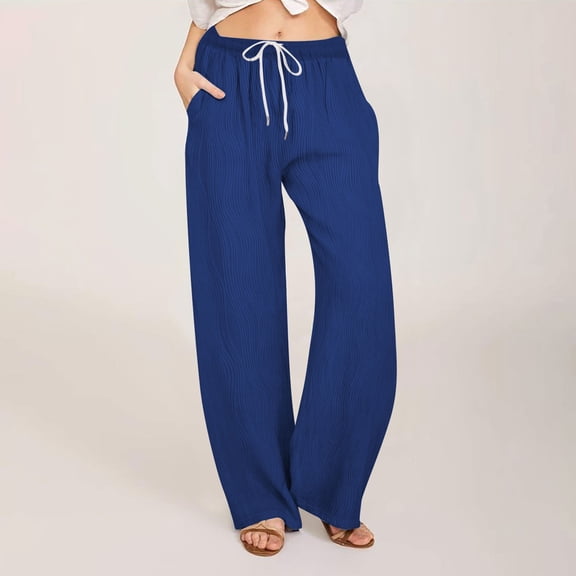 JXMVOJ Women's Hiking Cargo Pants Quick Dry Lightweight Water Resistant Joggers Pants Casual Fashion Solid Color Drawstring Elastic High Waist Texture Straight Barrel Pants with Pockets