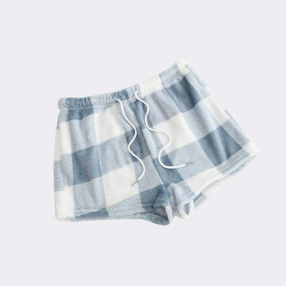 JXMVOJ Women's Soft Flannel Plaid Pajama Lounge Shorts Bottoms