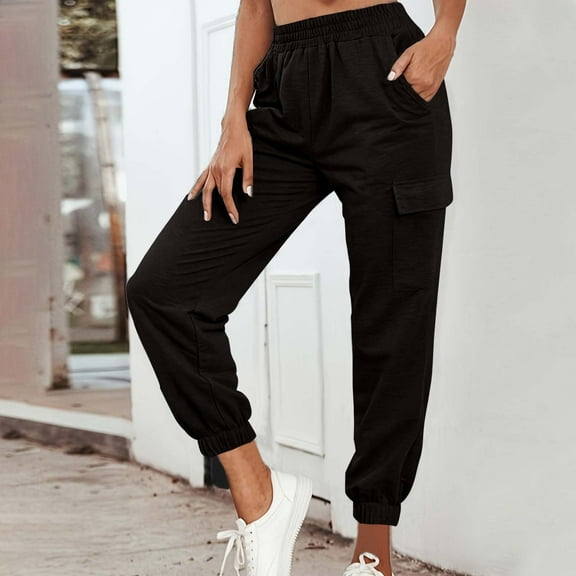 JXMVOJ Womens Elastic High Waisted Palazzo Pants Casual Wide Leg Long Lounge Pant Trousers Fashion Women's Casual Stripe Printed Casual Elastic Waist Ladies Full Length Pants