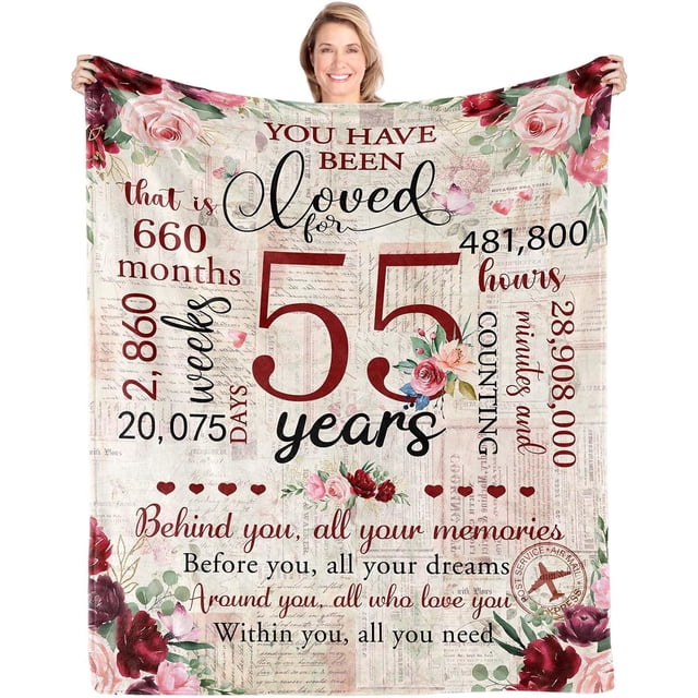 JXNUO 50th Birthday Gifts for Women Blanket,50th Birthday Decorations