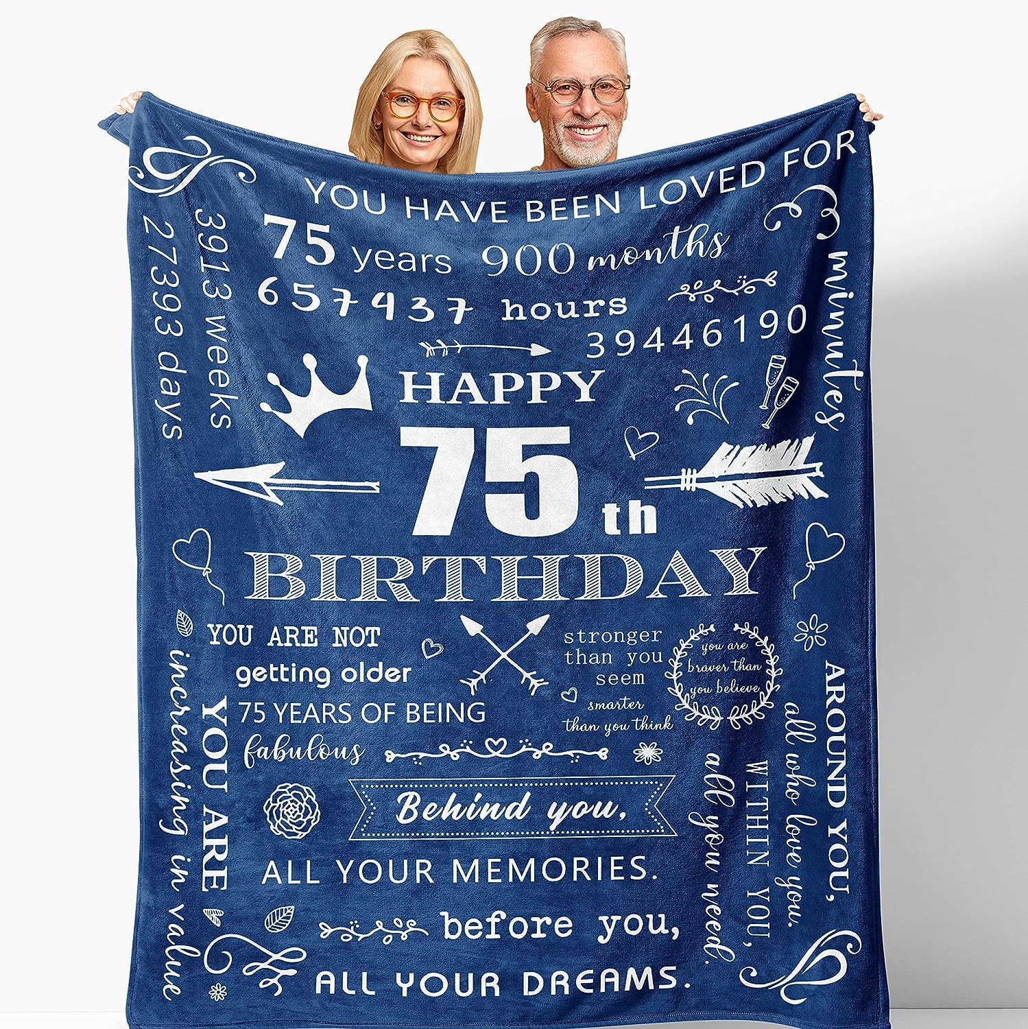 65th Birthday Gifts for Women, 65th Birthday Gifts for Men, 65th Birthday  Decorations, 65th Birthday Decorations Men, Gifts for 65 Year Old Woman,  Happy 65 Birthday Throw Blankets 60” X 50” 