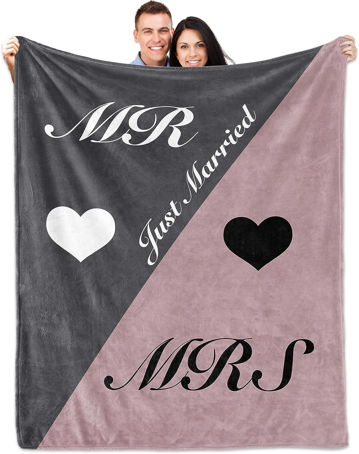 JXNUO Anniversary Wedding Gifts for Couples Hubby and Wifey Honeymoon Just Married Blanket