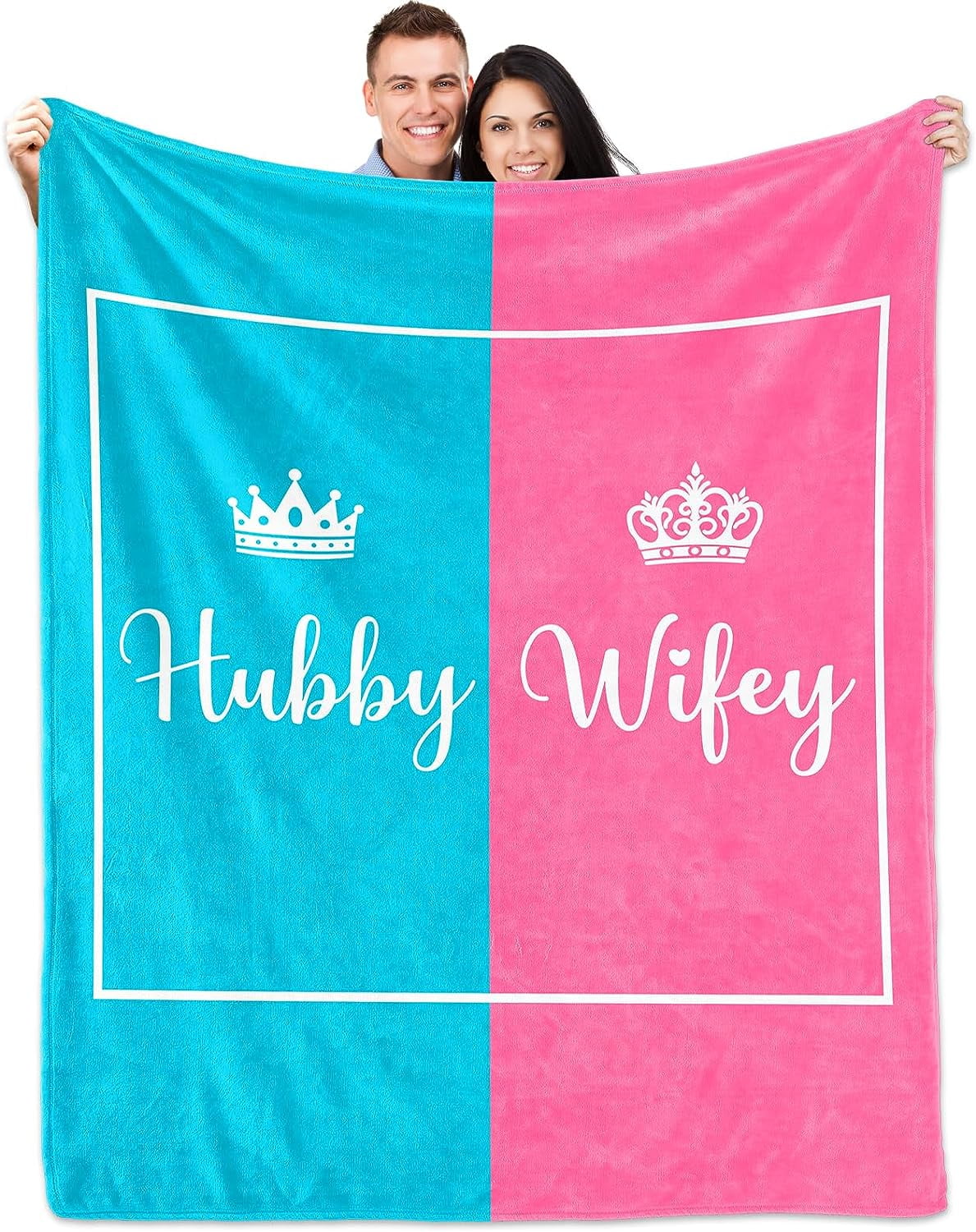 JXNUO Anniversary Wedding Gifts for Couples Hubby and Wifey Honeymoon Just Married Blanket