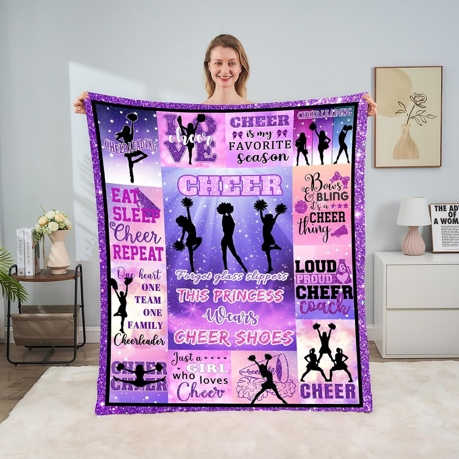 JXNUO Cheerleader Gifts for Girls-Cheerleader Gifts Blanket 60x50-Cheer ...